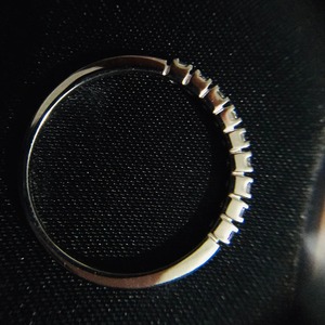 14K แหวนแต่งงานเก้าเพชรเพชรธรรมชาติสีทองทึบ - Product Image 2