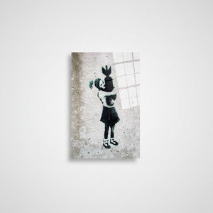Toile imprimée Banksy Graffiti Girl : Décoration Urbaine Moderne, ART SUR VERRE TÉRMÉTRAL - Product Image 2
