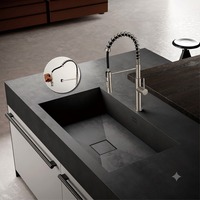 Robinet de cuisine à bec extractible de haute qualité, 2 fonctions, en acier inoxydable 304, poignée unique, trou unique, eau chaude et froide
