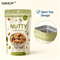 Sachet refermable à fermeture éclair, imprimé mat, personnalisé OEM, 100g-1kg, pour granola et noix, haute performance, haute barrière, emballage robuste pour noix
