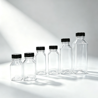 Bouteille d'eau carrée en plastique PET réutilisable, sans BPA, anti-fuite, pour sodas, champagne et voyages - Vente en gros