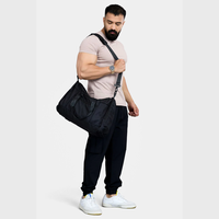 Sac de sport en polyester personnalisé avec logo d'usine pour hommes, grande capacité, fermeture éclair étanche, sacs de sport ajustables pour hommes