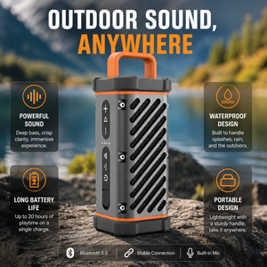 Haut-parleur portable d'extérieur étanche IP67 avec batterie intégrée, fonction Auracast et poignée pour <span class=keywords><strong>camping</strong></span>, fêtes, randonnée, pêche - Product Image 3