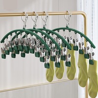 Crochet multifonctionnel peu encombrant pour sèche-linge à 10 crochets en acier inoxydable coupe-vent Crochet pour chaussette