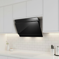Hotte murale de 90 cm avec moteur en cuivre pur, capteur sans contact, boîtier en verre trempé, filtre en aluminium et aspiration puissante