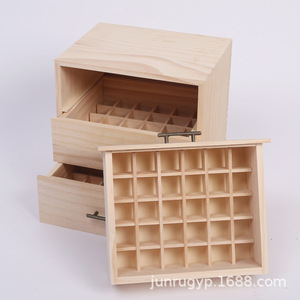 Three <b>Drawer</b> Wooden Essential Oil <b>Storage</b> <b>Box</b> Solid Wood Rectangle Standing Type Customizable Size - Product Image 3