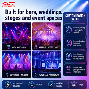 Luz Móvil LED 600W BSW 3en1 con Control DMX512, Construcción de Aluminio RGBW - <span class=keywords><strong>Proyector</strong></span> de Escenario para Festivales de Música - Product Image 6