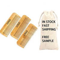 Peigne en bambou personnalisé avec logo pour un usage domestique, étudiants, peigne à dents larges portable pour le massage du cuir chevelu et la santé des méridiens pour les voyages