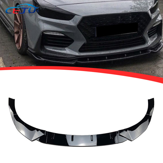 Front Bumper Lip Spoiler Bumper Diffuser Splitter Protector Car Modification Body Kit for Hyundai I30N MK3 MK3.5 2017+