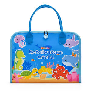 Tableau d'activités en feutre personnalisé pour enfants, thème animaux marins, pour l'apprentissage des compétences, des mathématiques, des formes, des couleurs et de l'horloge - Product Image 4