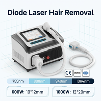 Équipement d'épilation au laser à diode multi-longueurs d'onde ICE 755 808 940 1064 nm pour salon de beauté, spa, écran tactile portable, 1000 W