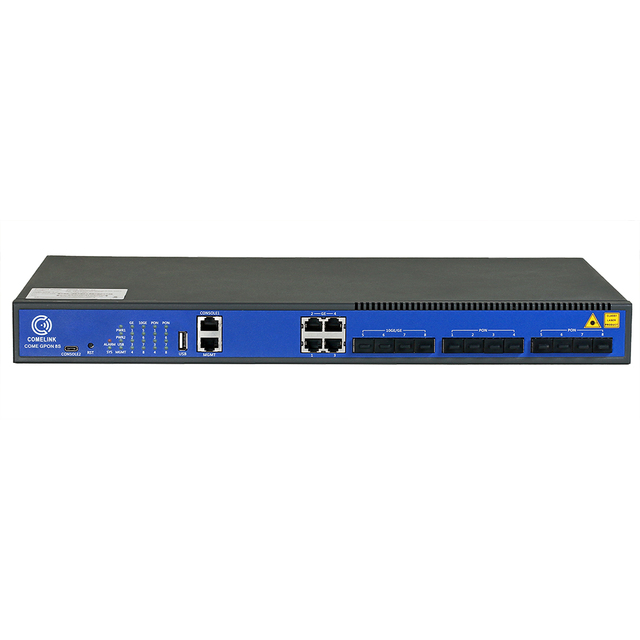 KEXINT FTTH 10 Gigabit Ethernet 8 Port 1 U GPON OLT Model COME-EPON-8S 128Gbps Switching Capacity CE/ROHS Certified 3-Year