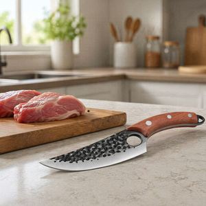 Couteau de cuisine multifonctionnel haut de gamme en acier inoxydable martelé de 5,5 pouces pour la découpe de viande et le désossage, idéal pour la maison et la cuisine - Product Image 2