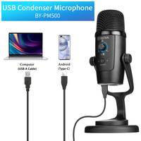 Microphone de studio d'enregistrement professionnel BOYA BY-PM500, microphone à condensateur USB de bureau avec support pour podcasting, jeux, vlogging