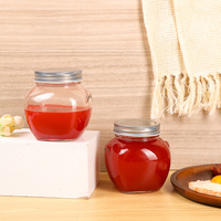 Runde und Quadratische Einmachgläser für Pickles und Marmelade, 450ml Klarglas-Behälter für Konserven, Honig und Soßen mit Schwarzem Schraubdeckel aus Metall
