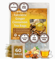 Sachets de thé santé, directement de l'usine, prise en charge du dropshipping, saveur saine personnalisable, poudre de thé au curcuma, au gingembre et à la cannelle