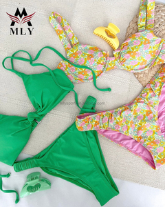 ชุดว่ายน้ำยางบิกินี่ชุดว่ายน้ำบิกินีแบบเปลือยสองชิ้น - Product Image 3
