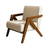 Meistverkaufter Moderner Minimalistischer Massivholz-Einzelsessel Komfortabler Outdoor-Apartment-Hotel-Freizeitsessel