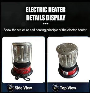 Calentador Eléctrico Portátil de Cerámica Metálica para Escritorio, Protección Contra Sobrecalentamiento y Derribamiento, <span class=keywords><strong>Bajo</strong></span> <span class=keywords><strong>Consumo</strong></span> de Energía, Calefacción Infrarroja Silenciosa - Product Image 2