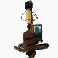 Tarière hydraulique spirale épaissie de diverses tailles pour excavatrice et chargeuse compacte, personnalisable pour le forage de trous de poteaux