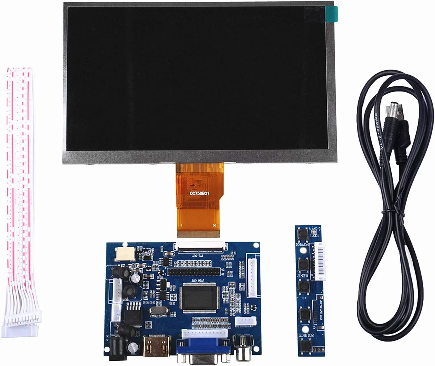 7 Inch 1024 X 600 HDMI Screen LCD Display With Driver Board Monitor For Raspberry Pi