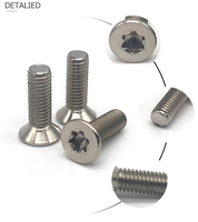 Sekrup kepala datar presisi kustom Tiongkok sekrup kepala Countersunk Hex Torx 304 baja tahan karat M2x3 Torx 5 sekrup