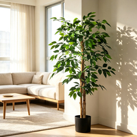 Arbre artificiel en gros, Ficus en pot, Plante artificielle pour la décoration de la maison, du bureau ou de table de mariage