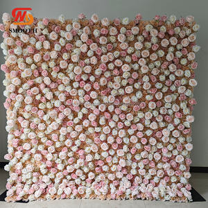 Fondo de pared de flores artificiales enrollables al por mayor suave para decoración de fiesta de boda flor pared 3D - Product Image 1