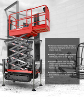 Élévateur à ciseaux pour échafaudage mobile pour un homme et deux hommes Élévateur portable électrique Petite plate-forme élévatrice verticale surélevée pour le travail aérien