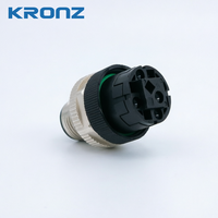 Connecteur M12 câblable sur site KRONZ, 4 broches mâle, borne à vis, droit ou coudé, prise plastique pour capteur/actionneur IP67