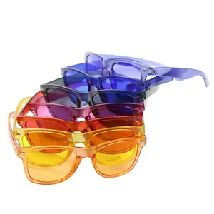 UV400 lüks unisex göz giyim güneş gözlüğü şeffaf şeker renk gözlük promosyon özel etiket güneş gözlüğü
