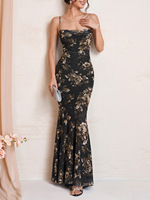 Robe longue sirène de soirée tendance pour femme, style tube extensible sans manches, collection été 2026, vente en gros