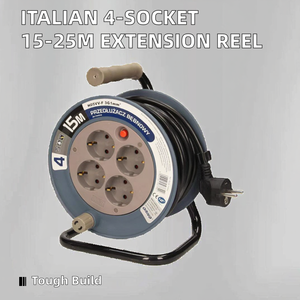 Support enrouleur de câble rétractable portable personnalisé 25m/<span class=keywords><strong>50m</strong></span> IP20 type européen <span class=keywords><strong>rallonge</strong></span> d'alimentation CA à usage intensif 6 pour appareils ménagers - Product Image 2