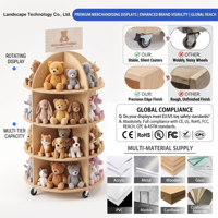 Présentoirs personnalisés pour bonbons ronds - Présentoir rotatif en bois sur roulettes, design en contreplaqué écologique KD