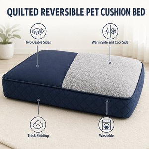 Cama Acolchada Reversible para Mascotas, Perros y Gatos, Lavable, de Doble Cara, Duradera, para Todas las Estaciones, Cómoda, de Fábrica - Product Image 3