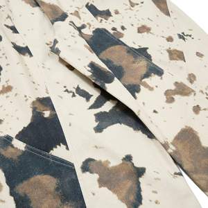 Lazy Aesthetic Cow Print Camo <b>Cargo</b> <b>Pants</b> Unisex Relaxed Fit Wide Leg Arc Hem Workwear Trousers Casual Streetwear - Product Image 4