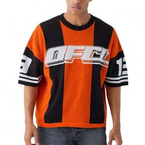 Custom Oversized <b>100</b>% <b>Polyester</b> Knitted T-<b>Shirt</b> for Men Football Print Digital Printing Method - Product Image 1