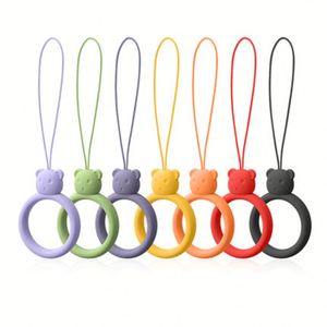 Little Bear Style Liquid Silicone Ring Lanyard, Cute Ring Pendant, <b>USB</b> <b>Flash</b> <b>Drive</b> Lanyard, Short Liquid Mobile Phone Lanyard - Product Image 3