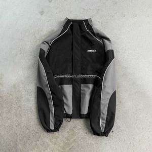 Vestes coupe-vent en nylon personnalisées, design patchwork, bandes réfléchissantes 3M, imperméables, coupe-vent, vestes de sport en nylon - Product Image 1