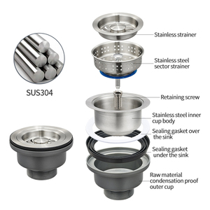 <strong>Kitchen</strong> Plastic PP <strong>Sink</strong> Drain Tube with Stainless Steel Drainer110/114 <strong>Sink</strong> <strong>Plug</strong> 40/50 Waste Pipe Popular in Drainage System - Product Image 3