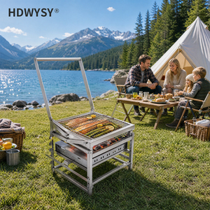 <span class=keywords><strong>Barbecue</strong></span> manuel à <span class=keywords><strong>charbon</strong></span> <span class=keywords><strong>de</strong></span> <span class=keywords><strong>bois</strong></span> en acier inoxydable pour le camping - Product Image 1