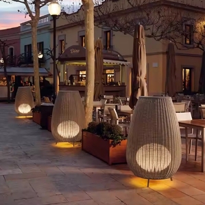 Lampada <span class=keywords><strong>da</strong></span> Terra Moderna per Decorazione di Hotel, Cortili e Ristoranti, LED Impermeabile IP54, Lampada <span class=keywords><strong>da</strong></span> <span class=keywords><strong>Giardino</strong></span> in Rattan per Esterni - Product Image 1