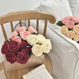 Ramo de Flores Artificiales de Rosas de Alta Calidad para Novia, Decoración para Mesa de Salón, Arreglos Florales para Bodas, Decoración DIY - Product Image 3