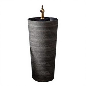 Lavabo <span class=keywords><strong>Pedestal</strong></span> Ovalado Moderno y Elegante Wayon <span class=keywords><strong>con</strong></span> Desagüe, Cerámica de Lujo para Uso en Villas, Hoteles, Hospitales y Escuelas - Product Image 5