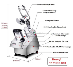 वाणिज्यिक इलेक्ट्रिक कटर स्लेट वनस्पति प्रोसेसर आलू गाजर काटने कटर मशीन रसोई के लिए स्वचालित कटिंग मशीन - Product Image 5