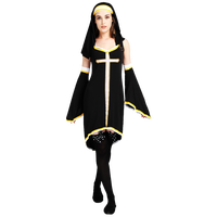 Costume de nonne pour femmes, tenue religieuse classique pour Halloween, fête costumée, performance scénique