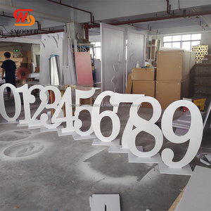 SMOOTH Classic 0 a 9 Letra y número de PVC Soporte de números de espejo blanco o dorado para decoración de fiestas - Product Image 6