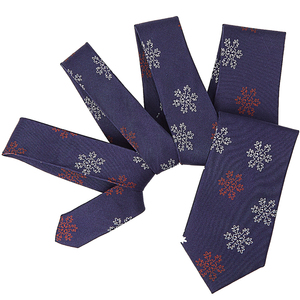 Ensemble de deux cravates classiques joyeux Noël flocon de neige pour hommes 100% Pure <span class=keywords><strong>soie</strong></span> impression numérique Style décontracté Sublimation cravates - Product Image 5