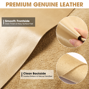 Funda de cuero genuino <span class=keywords><strong>para</strong></span> llaves de coche, protector de llave inteligente, soporte <span class=keywords><strong>para</strong></span> entrada sin llave con gancho metálico y bolsa con cremallera - Beige - Product Image 4