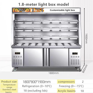 Vetrina Refrigerata Commerciale di Alta Qualità per Ristorante Malatang, Espositore <span class=keywords><strong>a</strong></span> Doppia Temperatura, Frigorifero e Congelatore - Product Image 3